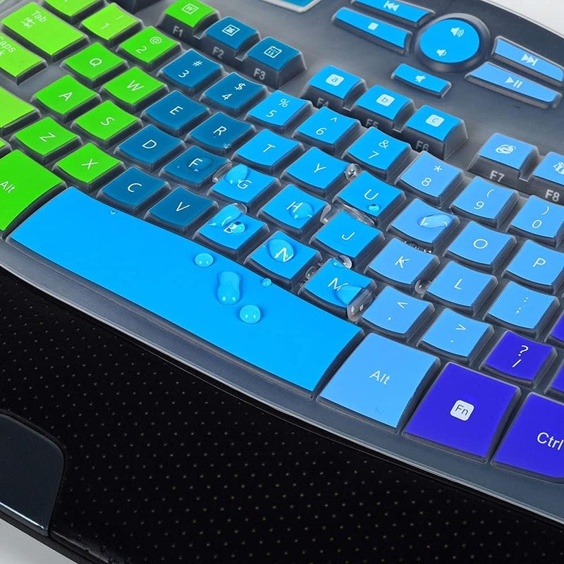 imComor Keyboard Cover for Logitech K350 MK550 MK570, Ultra Thin Keyboard Cover Skin for Logitech K350 MK550 MK570 Keyboards Covers Protector Accessories, Rainbow - Image 3